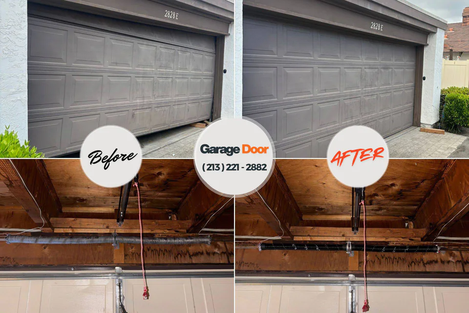 Before and after: garage door repair Homestead, PA